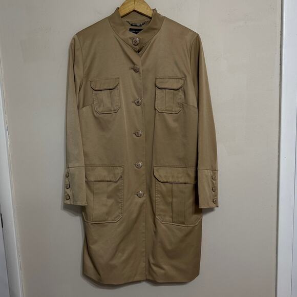 Dana Buchman Rain Trench Coat Tan Size L - Picture 1 of 5